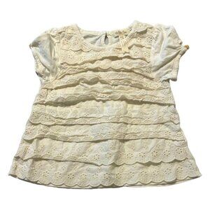 Matilda Jane Whipped Cream Shirt Happy and Free Top Girls Size 4 Excellent very